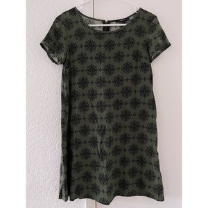 Short Sleeve Green Pattern Dress from F21
